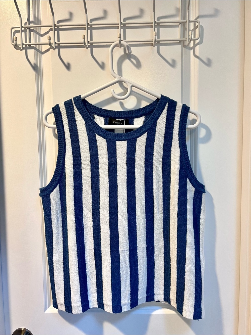 NWT Zesica Blue & White Striped Tank Top + Wide-Leg Pants Set (L) - Picture 3 of 7